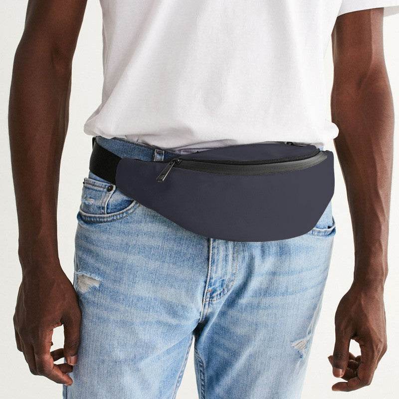 Medium-Dark Neutral Indigo Belt Bag (PUI2-NE-MD) - Man Front CloseUp