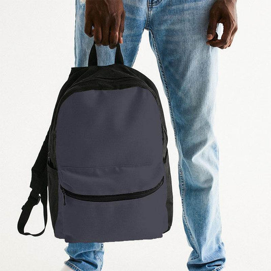 Medium-Dark Neutral Indigo Canvas Backpack (PUI2-NE-MD) - Man Holding