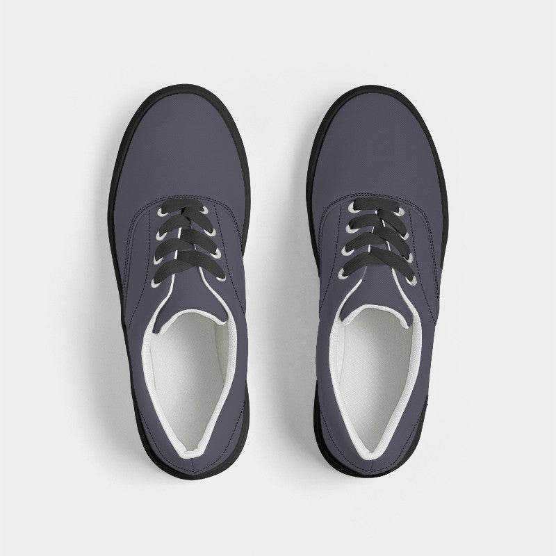 Medium-Dark Neutral Indigo Men's Canvas Sneakers (PUI2-NE-MD) - Top