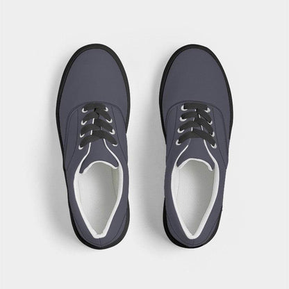 Medium-Dark Neutral Indigo Men's Canvas Sneakers (PUI2-NE-MD) - Top