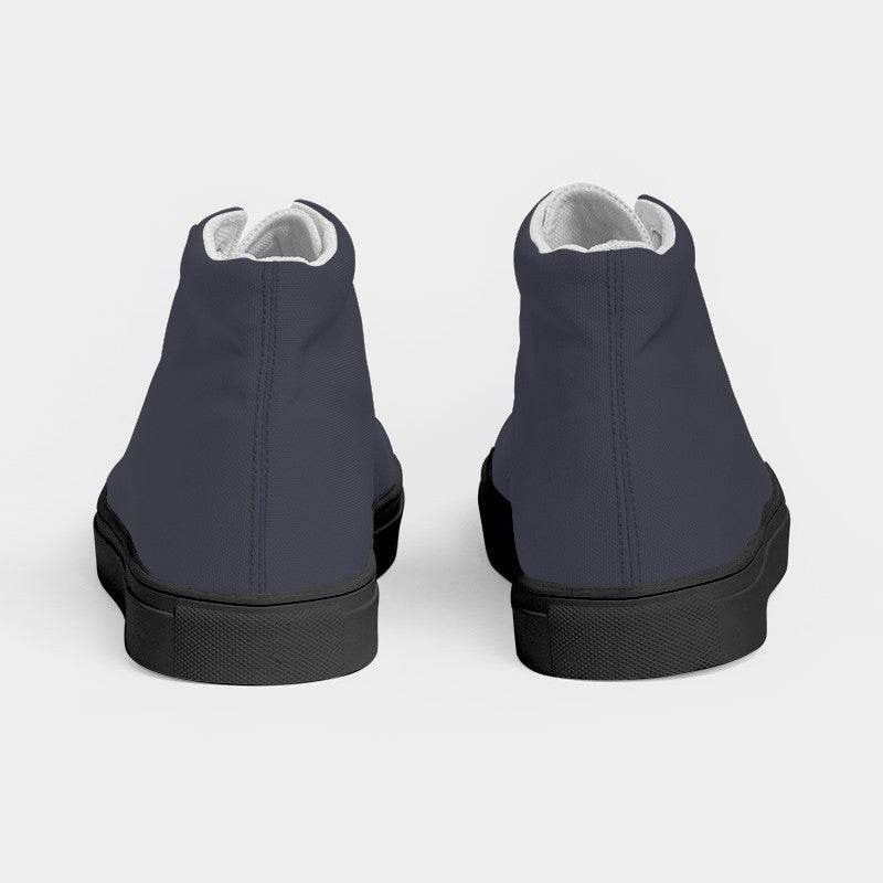 Medium-Dark Neutral Indigo Men's High-Top Canvas Sneakers (PUI2-NE-MD) - Back