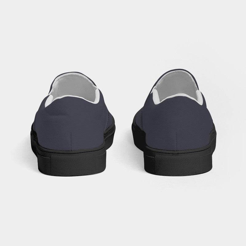 Medium-Dark Neutral Indigo Men's Slip-On Canvas Sneakers (PUI2-NE-MD) - Back