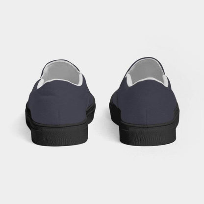 Medium-Dark Neutral Indigo Men's Slip-On Canvas Sneakers (PUI2-NE-MD) - Back