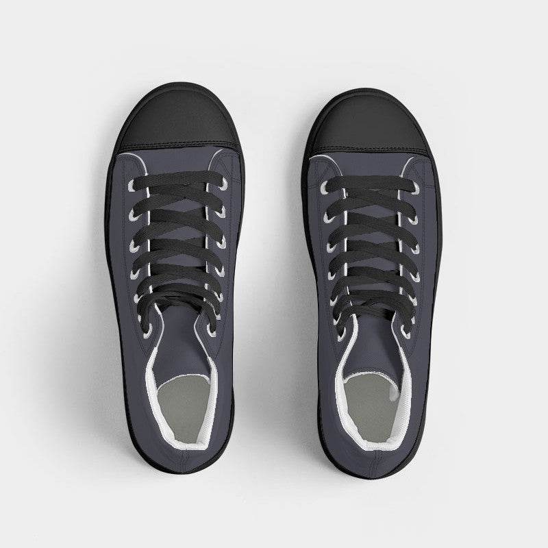 Medium-Dark Neutral Indigo Women's High-Top Canvas Sneakers (PUI2-NE-MD) - Top