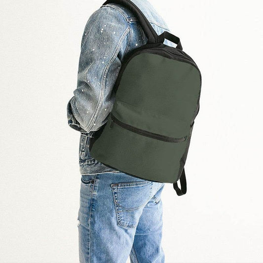 Medium-Dark Neutral Lime Canvas Backpack (GL2-NE-MD) - Man Back CloseUp
