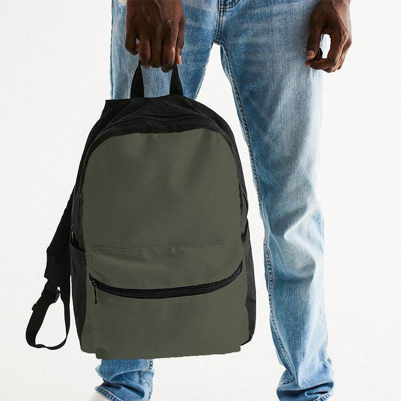 Medium-Dark Neutral Lime Canvas Backpack (L-NE-MD) - Man Holding