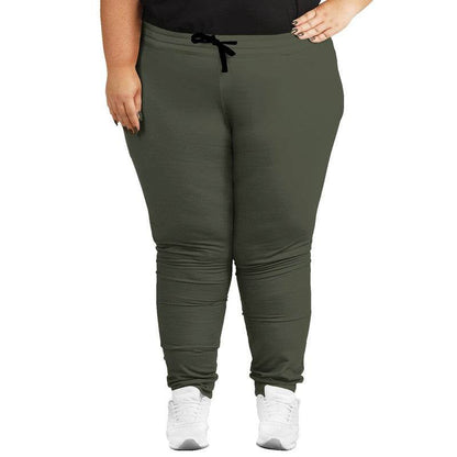 Medium-Dark Neutral Lime Joggers PLUS (L-NE-MD) - Woman Front PLUS