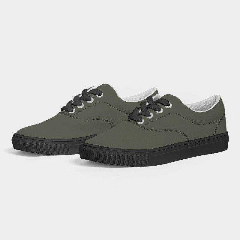 Medium-Dark Neutral Lime Men's Canvas Sneakers (L-NE-MD) - Side 3