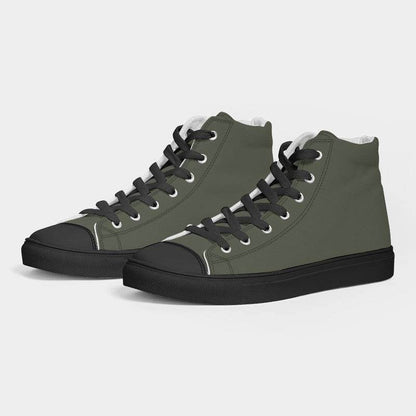 Medium-Dark Neutral Lime Men's High-Top Canvas Sneakers (L-NE-MD) - Side 3