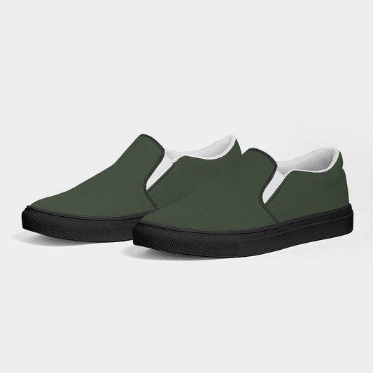 Medium-Dark Neutral Lime Men's Slip-On Canvas Sneakers (GL2-NE-MD) - Side 3