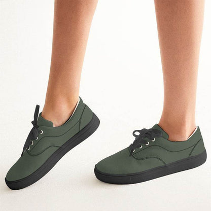 Medium-Dark Neutral Lime Women's Canvas Sneakers (GL2-NE-MD) - Woman CloseUp