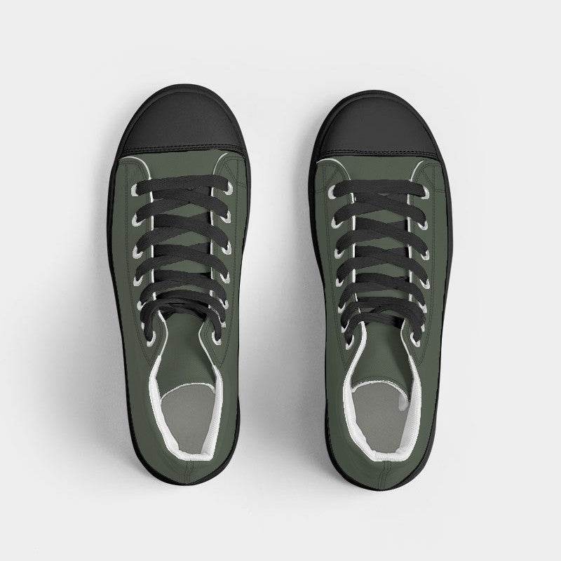 Medium-Dark Neutral Lime Women's High-Top Canvas Sneakers (GL2-NE-MD) - Top