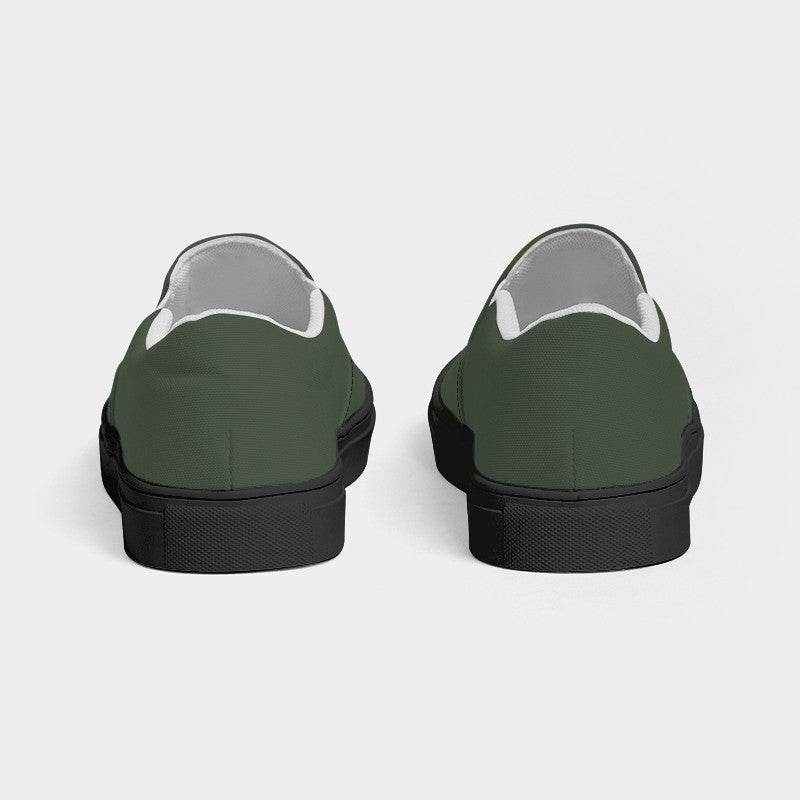 Medium-Dark Neutral Lime Women's Slip-On Canvas Sneakers (GL2-NE-MD) - Back