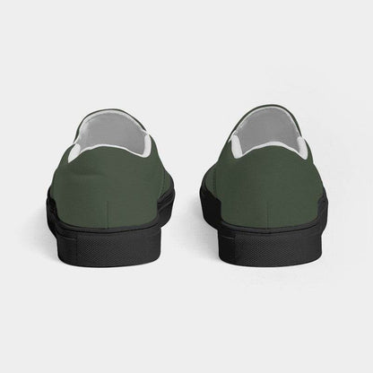 Medium-Dark Neutral Lime Women's Slip-On Canvas Sneakers (GL2-NE-MD) - Back
