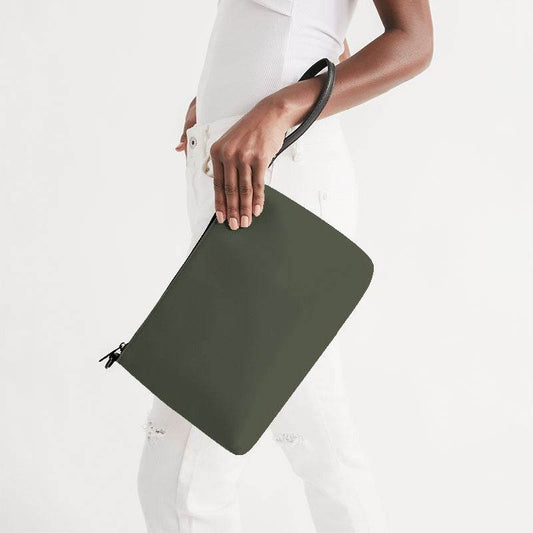 Medium-Dark Neutral Lime Zip Pouch (L-NE-MD) - Side Holding
