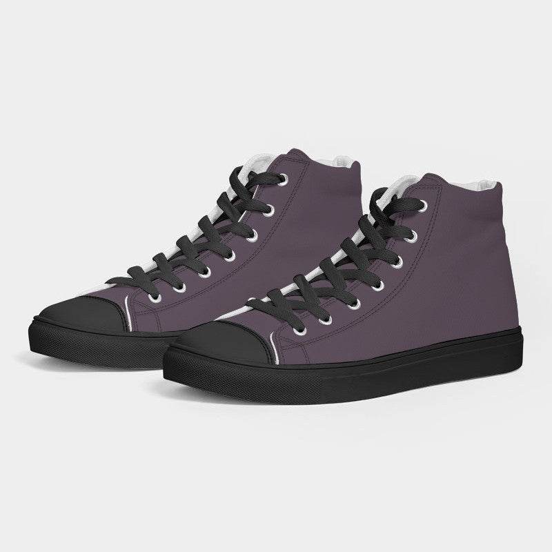 Medium-Dark Neutral Magenta Men's High-Top Canvas Sneakers (M-NE-MD) - Side 3