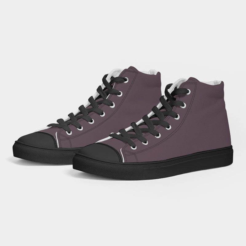 Medium-Dark Neutral Magenta Men's High-Top Canvas Sneakers (PIM2-NE-MD) - Side 3