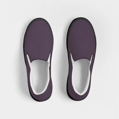 Medium-Dark Neutral Magenta Men's Slip-On Canvas Sneakers (M-NE-MD) - Top