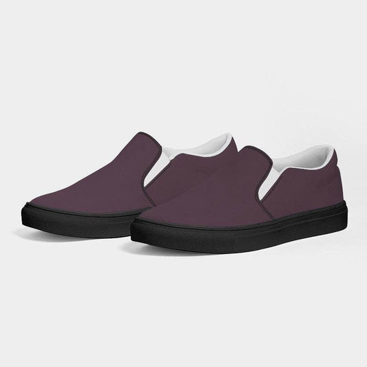 Medium-Dark Neutral Magenta Men's Slip-On Canvas Sneakers (PIM2-NE-MD) - Side 3