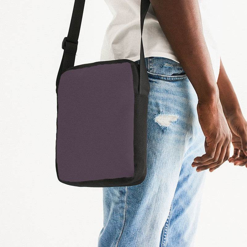 Medium-Dark Neutral Magenta Messenger Pouch (M-NE-MD) - Man Side CloseUp