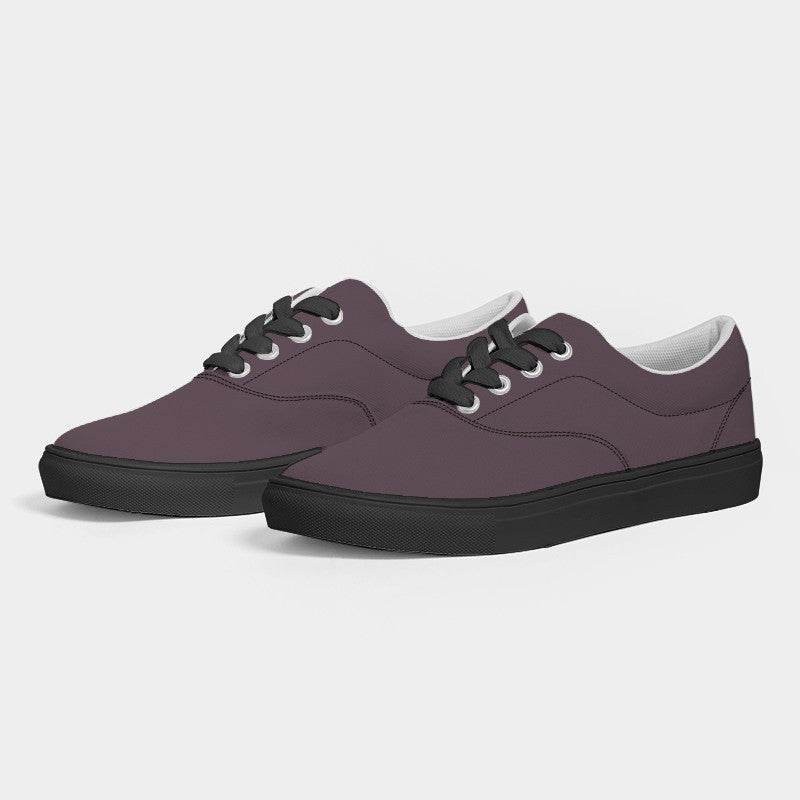 Medium-Dark Neutral Magenta Women's Canvas Sneakers (PIM2-NE-MD) - Side 3