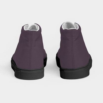 Medium-Dark Neutral Magenta Women's High-Top Canvas Sneakers (M-NE-MD) - Back