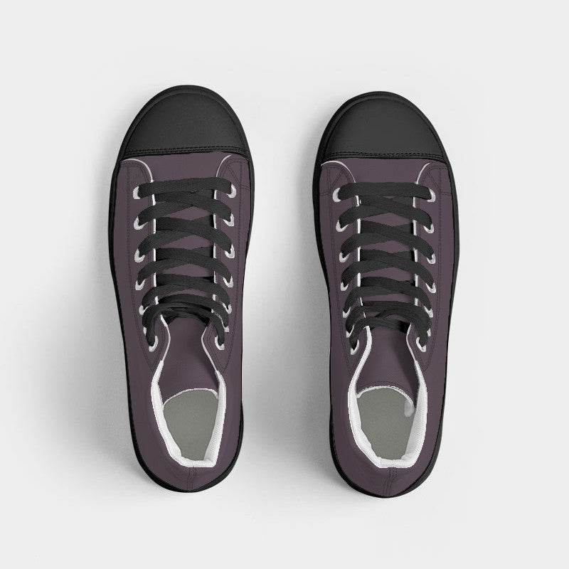 Medium-Dark Neutral Magenta Women's High-Top Canvas Sneakers (M-NE-MD) - Top