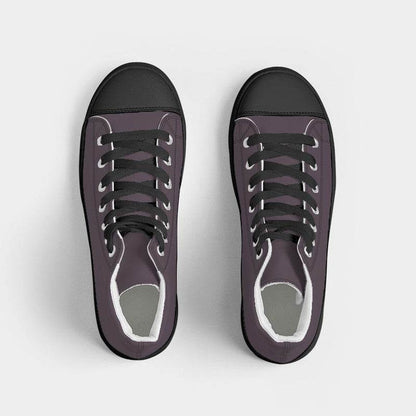 Medium-Dark Neutral Magenta Women's High-Top Canvas Sneakers (M-NE-MD) - Top