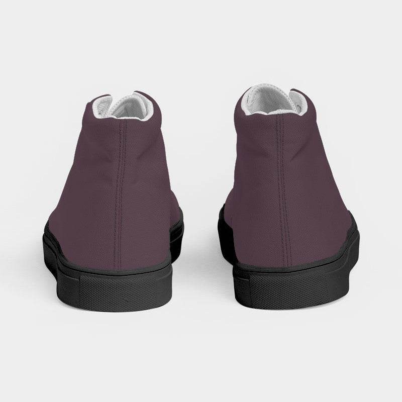 Medium-Dark Neutral Magenta Women's High-Top Canvas Sneakers (PIM2-NE-MD) - Back