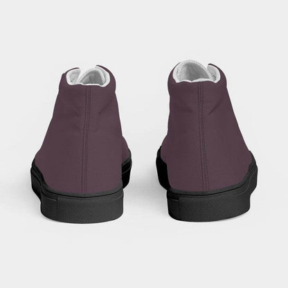 Medium-Dark Neutral Magenta Women's High-Top Canvas Sneakers (PIM2-NE-MD) - Back
