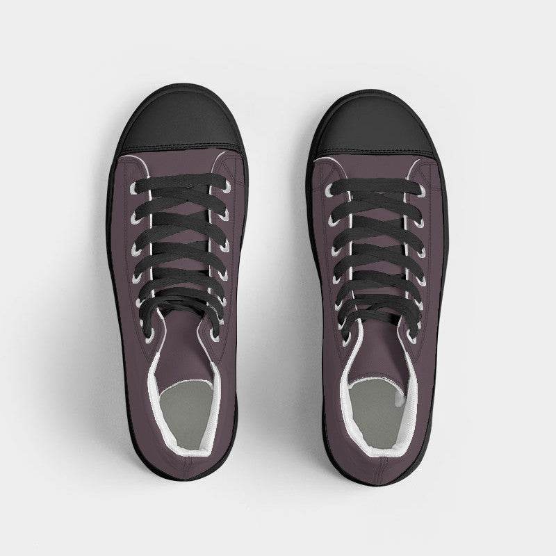 Medium-Dark Neutral Magenta Women's High-Top Canvas Sneakers (PIM2-NE-MD) - Top
