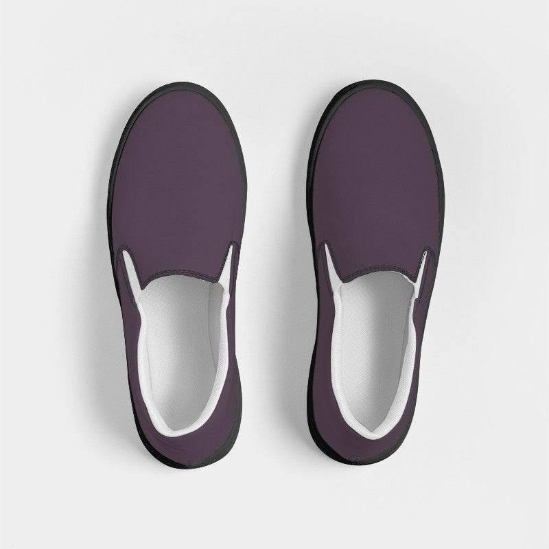 Medium-Dark Neutral Magenta Women's Slip-On Canvas Sneakers (M-NE-MD) - Top