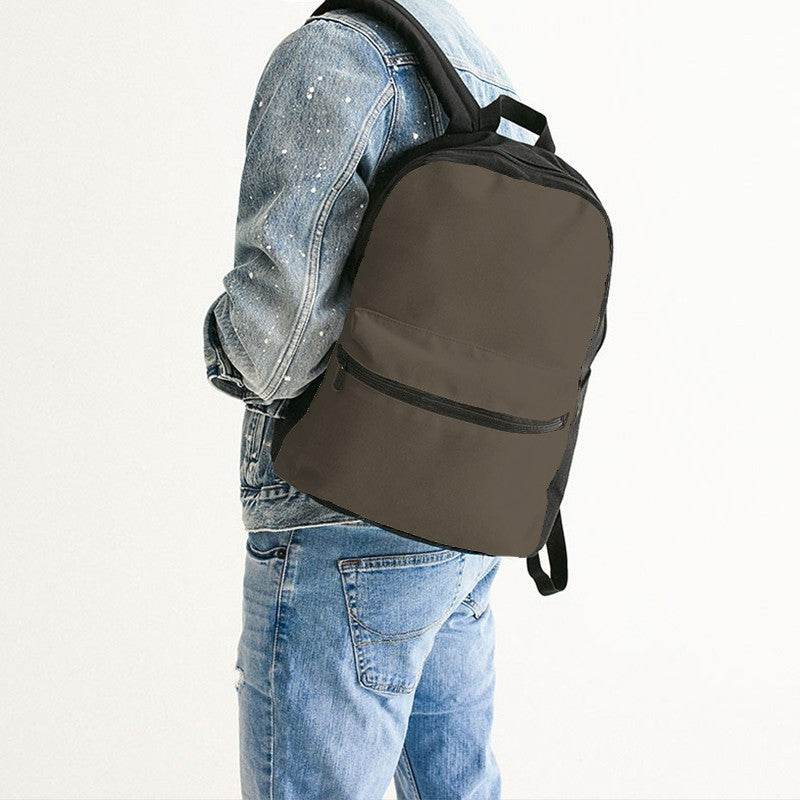 Medium-Dark Neutral Orange Canvas Backpack (YO2-NE-MD) - Man Back CloseUp