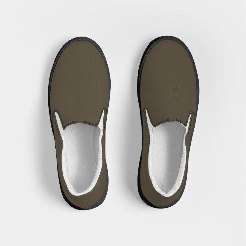 Medium-Dark Neutral Orange Men's Slip-On Canvas Sneakers (YO2-NE-MD) - Top