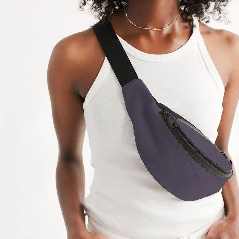 Medium-Dark Neutral Purple Belt Bag (MPU2-NE-MD) - Woman Front CloseUp