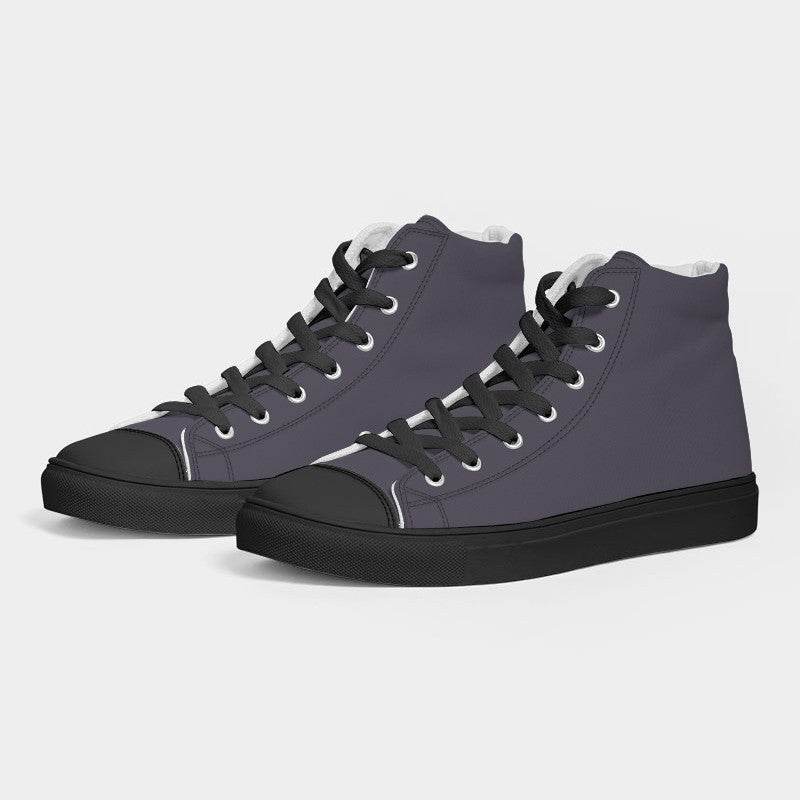 Medium-Dark Neutral Purple Men's High-Top Canvas Sneakers (PU-NE-MD) - Side 3