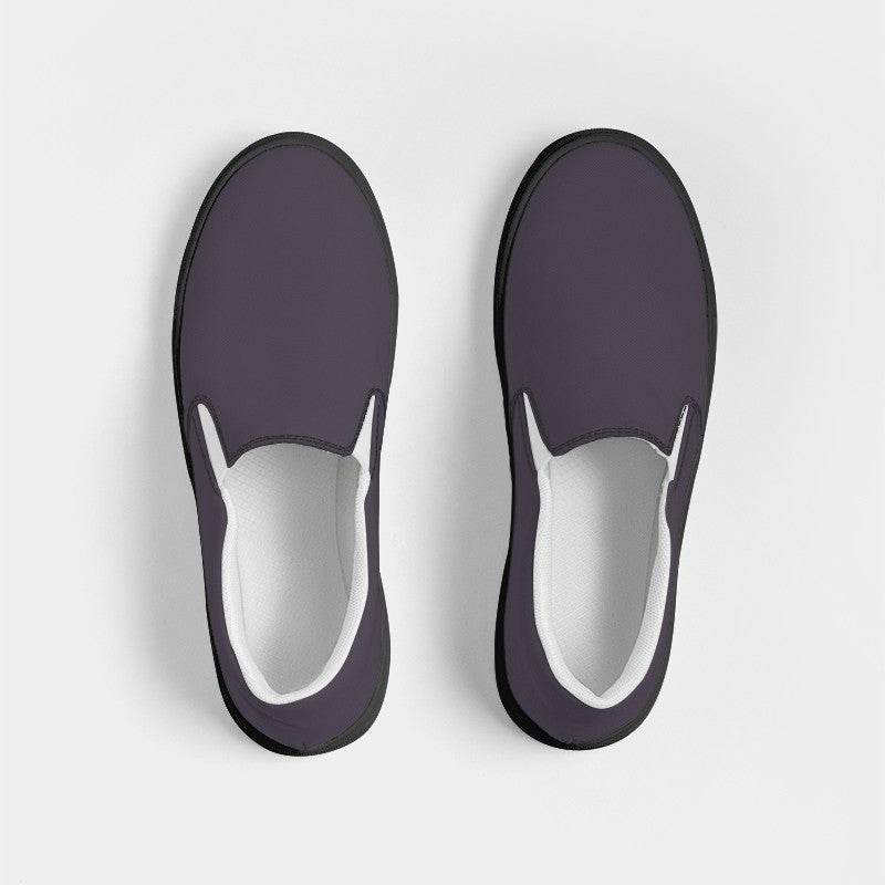 Medium-Dark Neutral Purple Men's Slip-On Canvas Sneakers (MPU2-NE-MD) - Top
