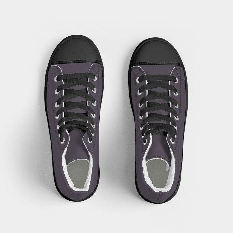 Medium-Dark Neutral Purple Women's High-Top Canvas Sneakers (MPU2-NE-MD) - Top