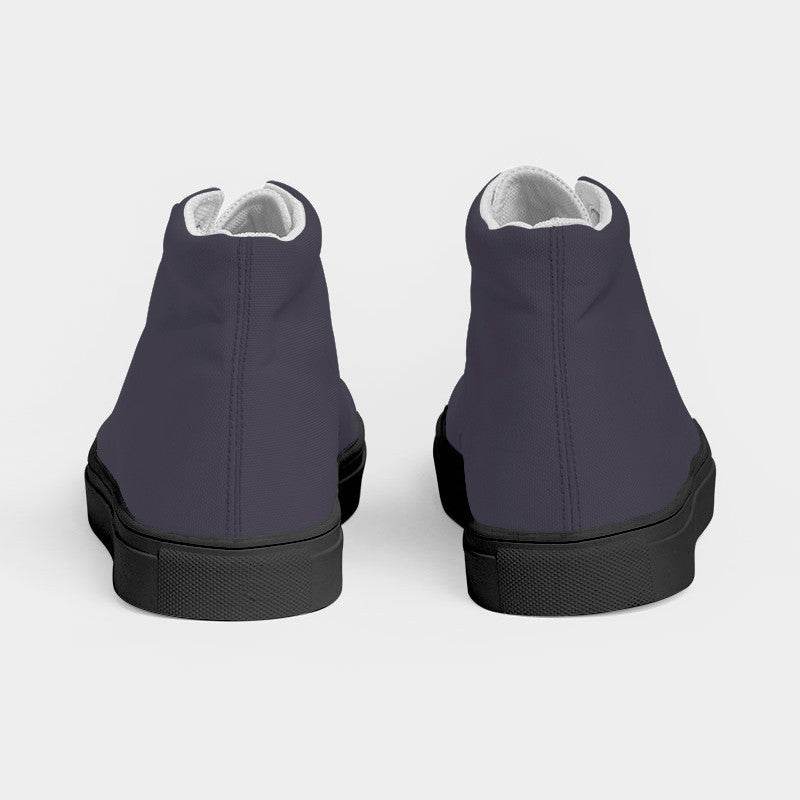 Medium-Dark Neutral Purple Women's High-Top Canvas Sneakers (PU-NE-MD) - Back