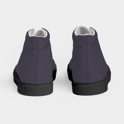 Medium-Dark Neutral Purple Women's High-Top Canvas Sneakers (PU-NE-MD) - Back