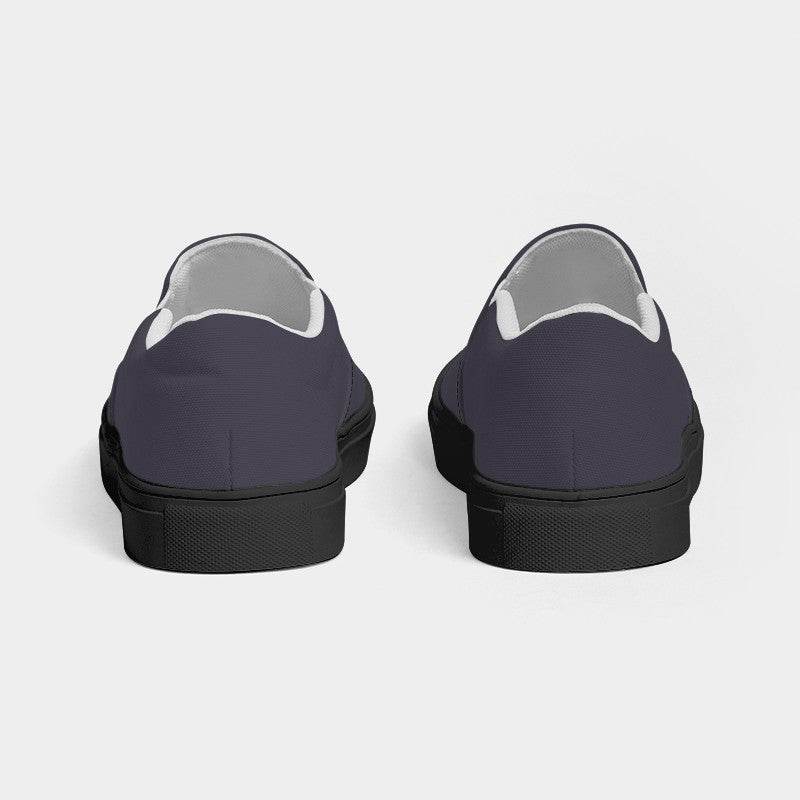Medium-Dark Neutral Purple Women's Slip-On Canvas Sneakers (PU-NE-MD) - Back