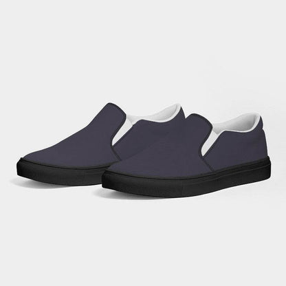 Medium-Dark Neutral Purple Women's Slip-On Canvas Sneakers (PU-NE-MD) - Side 3