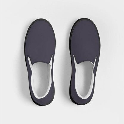 Medium-Dark Neutral Purple Women's Slip-On Canvas Sneakers (PU-NE-MD) - Top