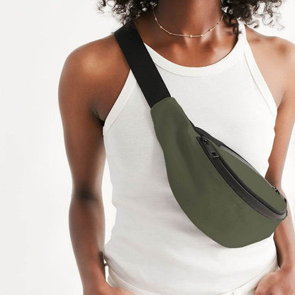 Medium-Dark Neutral Yellow Belt Bag (LY2-NE-MD) - Woman Front CloseUp