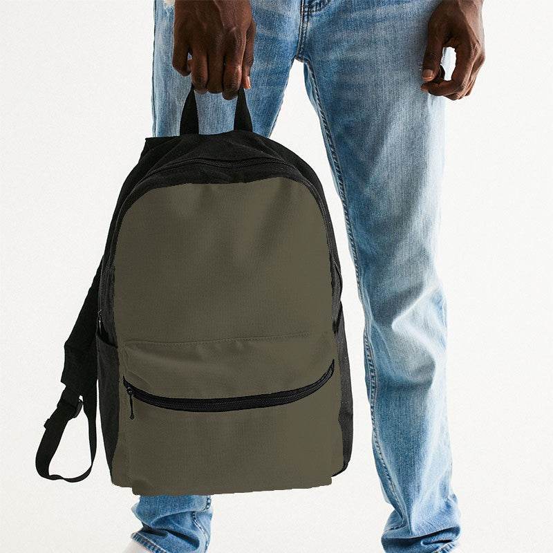 Medium-Dark Neutral Yellow Canvas Backpack (Y-NE-MD) - Man Holding