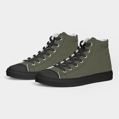 Medium-Dark Neutral Yellow Men's High-Top Canvas Sneakers (LY2-NE-MD) - Side 3