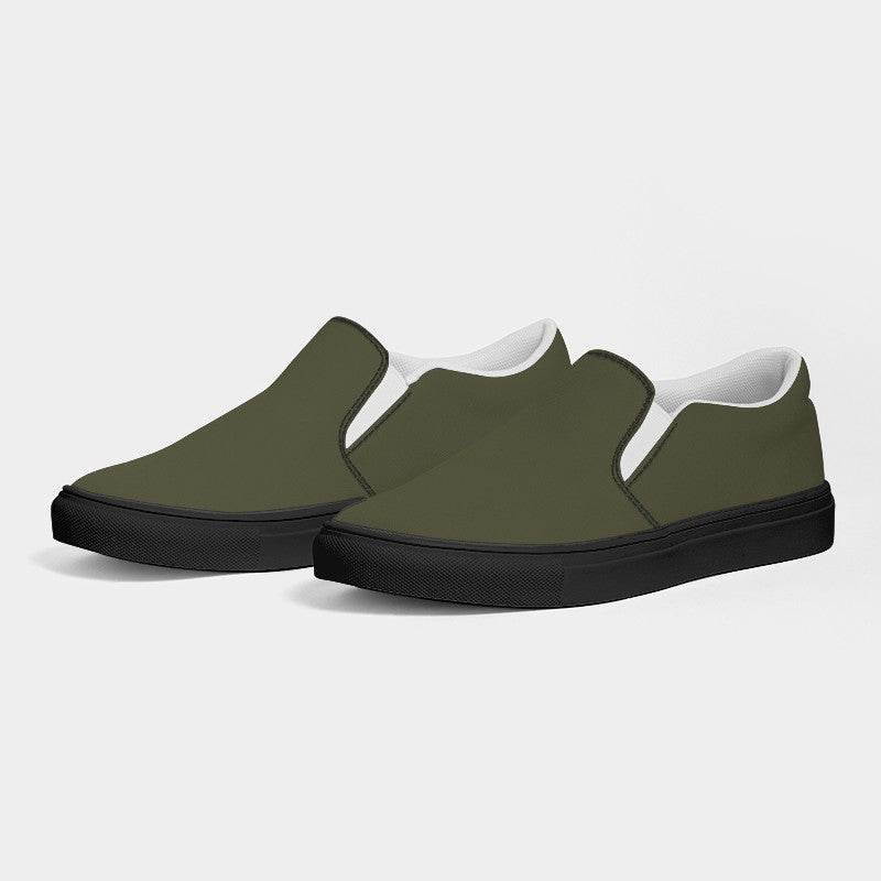 Medium-Dark Neutral Yellow Men's Slip-On Canvas Sneakers (LY2-NE-MD) - Side 3