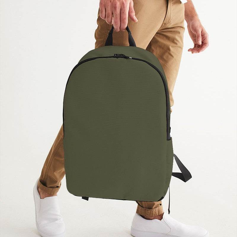 Medium-Dark Neutral Yellow Waterproof Backpack (LY2-NE-MD) - Man Holding CloseUp