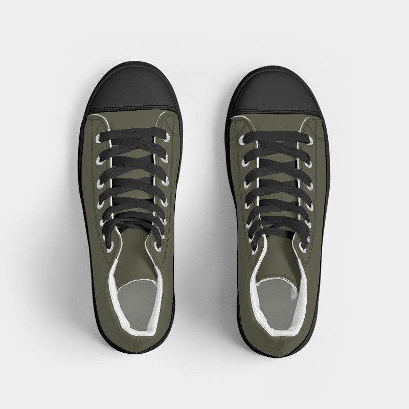 Medium-Dark Neutral Yellow Women's High-Top Canvas Sneakers (LY2-NE-MD) - Top