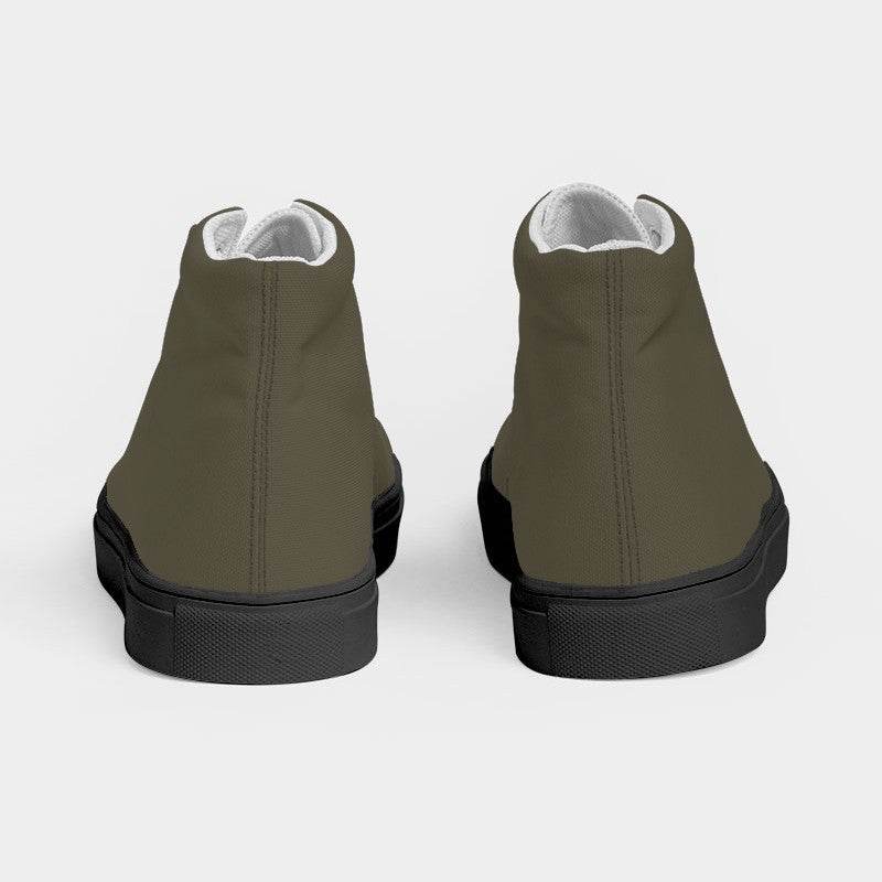 Medium-Dark Neutral Yellow Women's High-Top Canvas Sneakers (Y-NE-MD) - Back